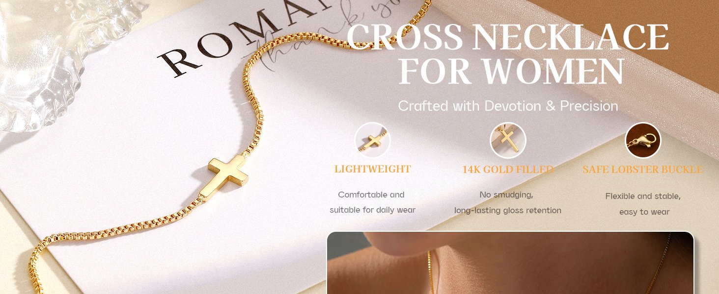 gold cross necklace for women