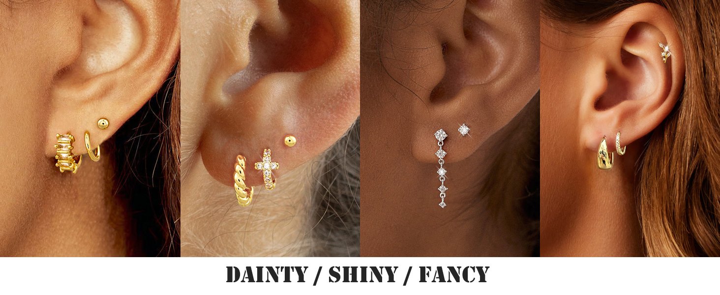 multiple piercing cartilage earring stacks