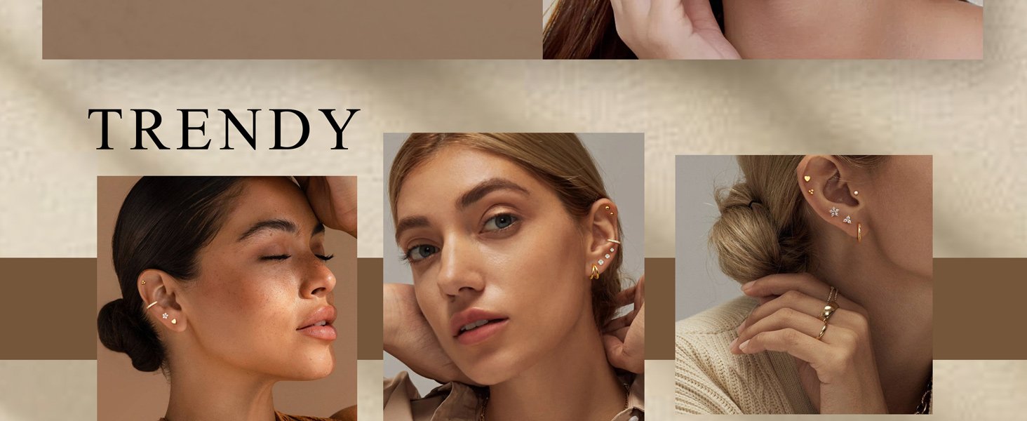 flat back earrings stud hoop earrings