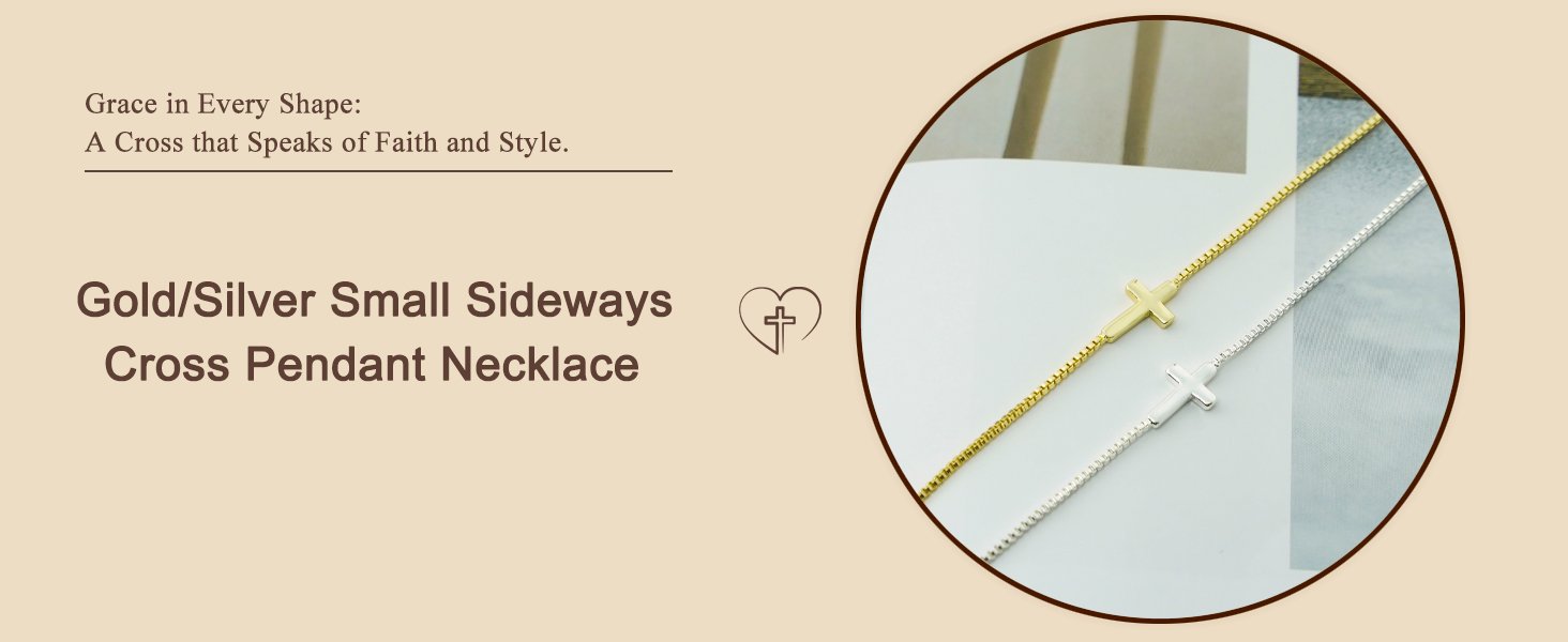 dainty Small Sideways Cross necklace