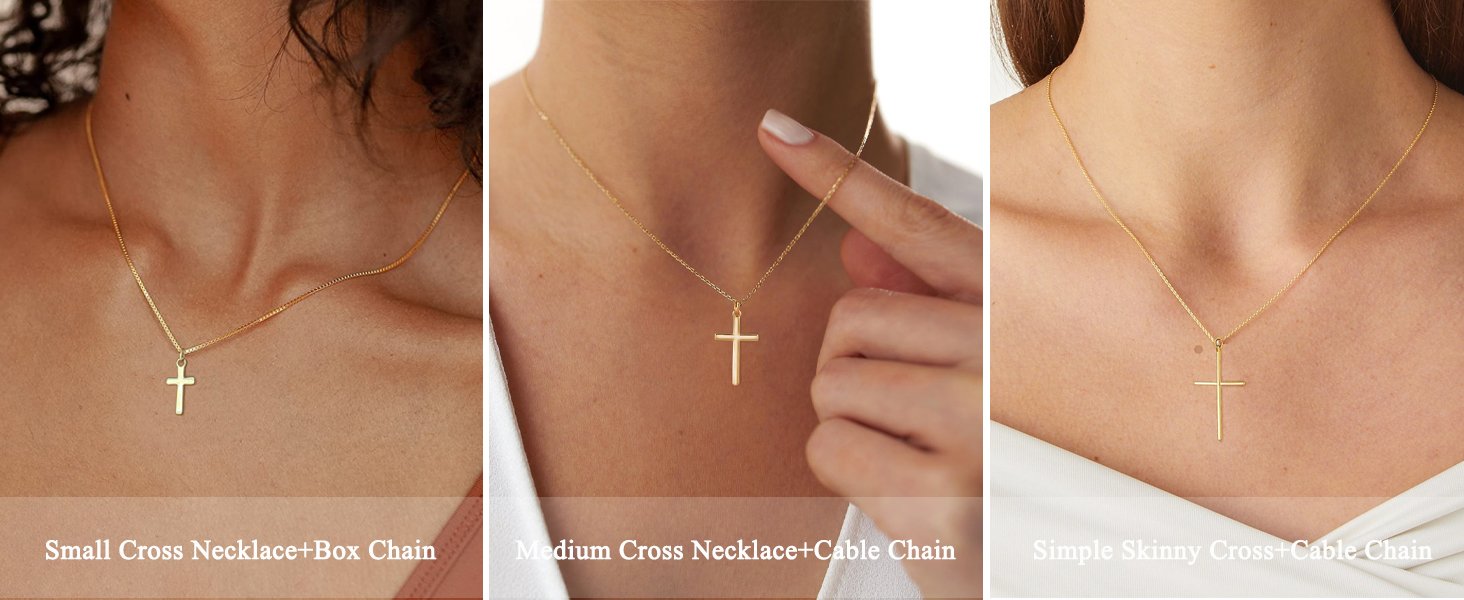 gold silver cross necklace for women
