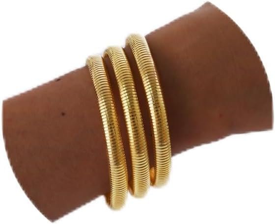 Gold Plated Bracelets for Women Gold Bangles for Women Chunky Bangle Bracelets for Women Bracelets Stack Tarnish Free Bangle Set of 3 for Women Accessories for Her Gifts