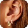 Gold Silver Earrings Set for Women  Gold Silver Plated Dangle Studs Hoop Huggie Earring Pack Multiple Piercing Dainty Cartilage Earring Hypoallergenic Trendy Cubic Zirconia CZ Earring Stack Jewelry Gifts