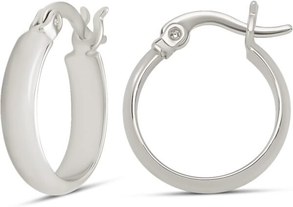 Gold or Sterling Silver Plated Polished Dome Hoop