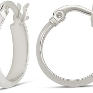 Gold or Sterling Silver Plated Polished Dome Hoop