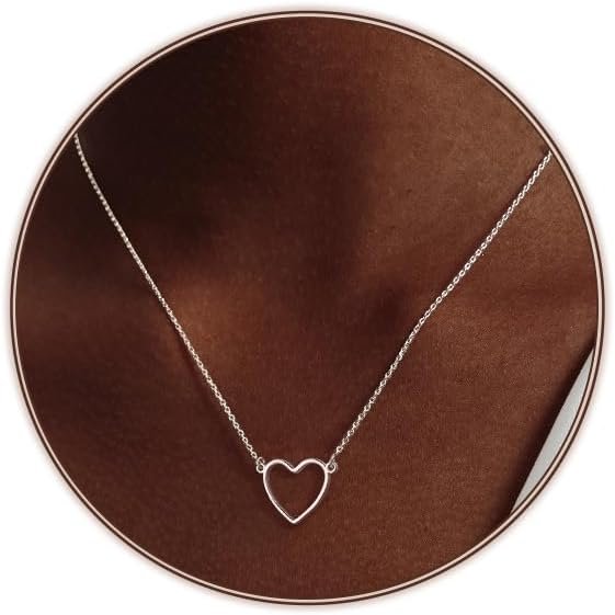 Heart Necklace for Women Gold/Silver Plated Trendy Heart Choker Lover Pendant Hypoallergenic Fashion Gold/Silver Necklace for Women Love Jewelry Gift for Women Girlfriend