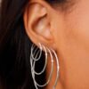 4/10 Pairs Stainless Steel Gold Silver Plated Hoop Earrings Hypoallergenic Dainty Big Small Hoops Earrings Set for Women