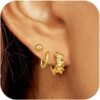 Gold Silver Earrings Set for Women  Gold Silver Plated Dangle Studs Hoop Huggie Earring Pack Multiple Piercing Dainty Cartilage Earring Hypoallergenic Trendy Cubic Zirconia CZ Earring Stack Jewelry Gifts