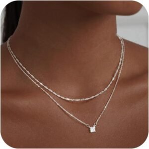 51DpnoFBHkL._AC_SL1500_8f285f5d-2162-4bc9-9f89-a762eaebf621 Gold Necklace for Women Gold/Silver Plated Choker Diamond Necklace Set for Women Simple Dainty CZ Gold Chain Trendy Jewelry Accessories