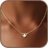 Heart Necklace for Women Gold/Silver Plated Trendy Heart Choker Lover Pendant Hypoallergenic Fashion Gold/Silver Necklace for Women Love Jewelry Gift for Women Girlfriend