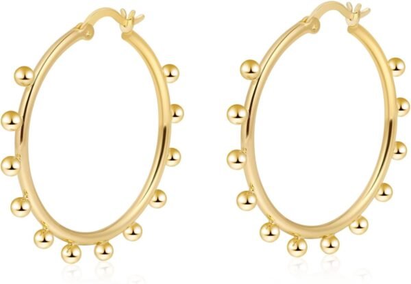 Chunky Gold Stud Earrings for Women  Gold Plated Hypoallergenic Earrings Statement Trendy Fashion Gold Jewelry Gifts