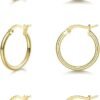 3 Pairs 925 Sterling Silver Hoop Earrings | Small White Gold Plated Hoop Earrings for Women (13mm,15mm,20mm??25mm,30mm,40mm,50mm,60mm)