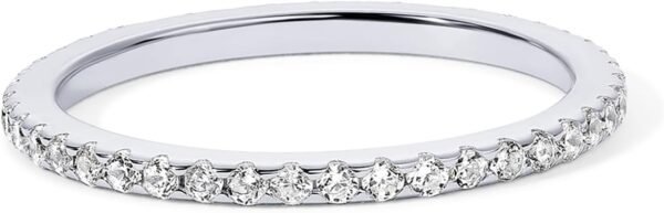 Gold Plated Solid 925 Sterling Silver CZ Simulated Diamond Stackable Ring Eternity Bands for Women