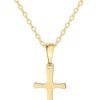 Cross Necklace for Women  Gold Silver Plated Dainty Small Cross Pendant Choker Simple Trendy Cute Cross Charm Chain Necklace Easter Basket Stuffers Baptism Religious Faith Jewelry Gift