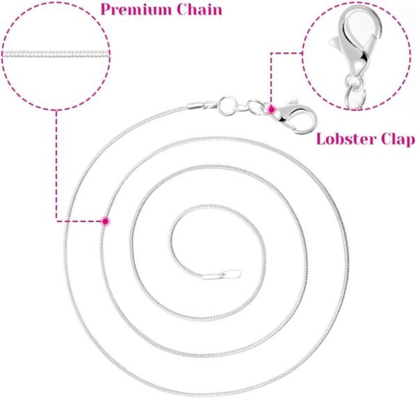 30 Pack Necklace Chain Silver Plated Necklace Snake Chains Bulk for Jewelry Making, 1.2 mm (18 Inches)