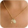 Cross Necklace for Women Trendy  Dainty Gold Silver Plated Cross Pendant Necklaces Simple Cute Faith Charm Choker Religious Drop Dangle Chain Necklace Non Tarnish Costume Jewelry Gift