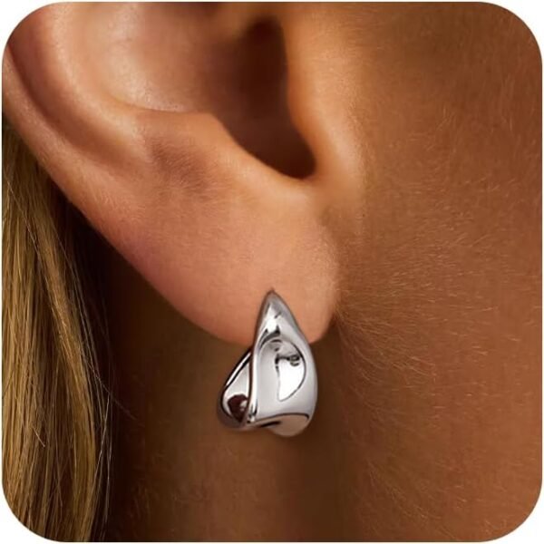 Chunky Gold Stud Earrings for Women  Gold Plated Hypoallergenic Earrings Statement Trendy Fashion Gold Jewelry Gifts