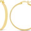 Gold or Sterling Silver Plated Polished Dome Hoop