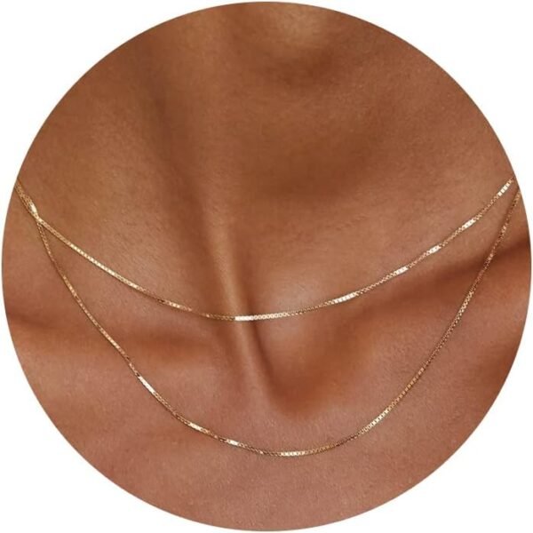 Layered Necklaces for Women,  Gold Plated Chain Necklace Women Trendy Cuban Link Paperclip Chain Toggle Clasp Necklace Fashion Chunky Jewelry for Women