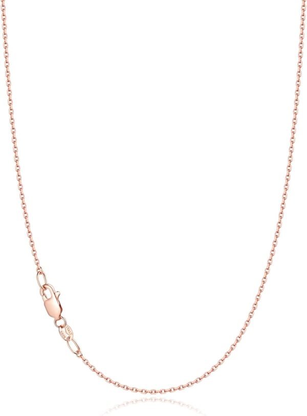 Gold Plated 925 Sterling Silver Chain Necklace for Women, 1.1mm Cable Chains Necklace Thin & Dainty & Sturdy Women's Chain Necklaces, 14/16/17/18/20/22/24 Inches