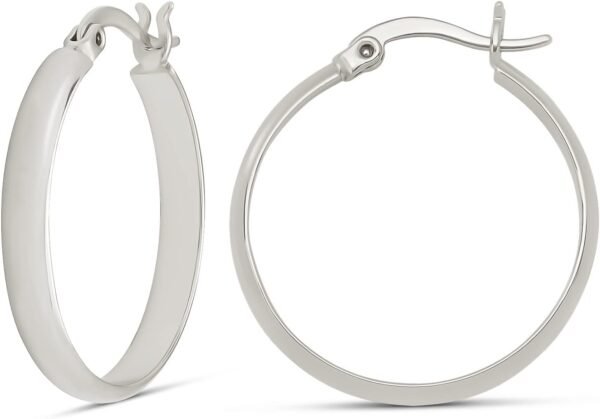 Gold or Sterling Silver Plated Polished Dome Hoop