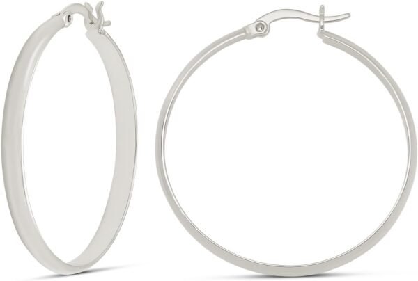 Gold or Sterling Silver Plated Polished Dome Hoop
