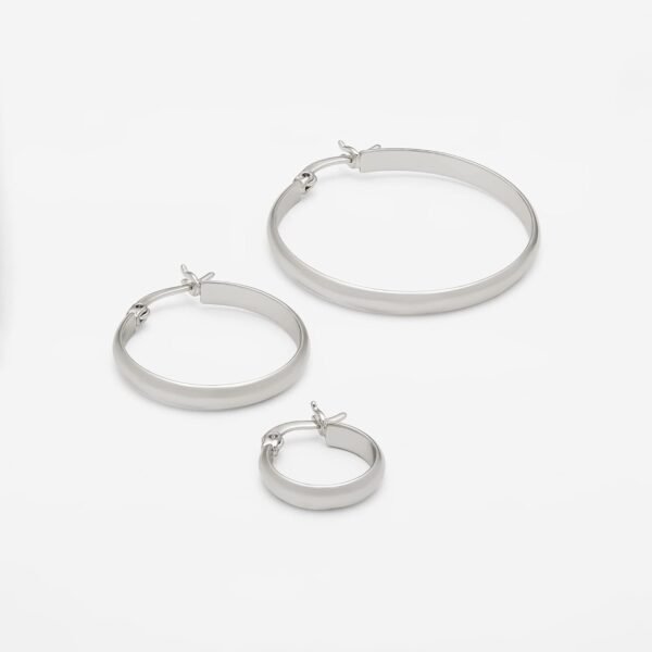 Gold or Sterling Silver Plated Polished Dome Hoop