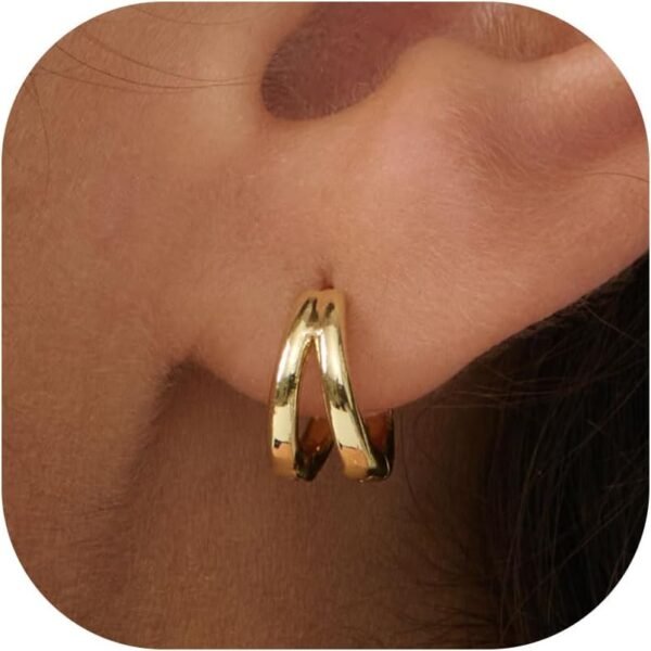Gold Huggie Earrings for Women- Gold/Silver/Rose/Black Plated Heart Hoop Earrings Hypoallergenic Lightweight Hoops Gifts