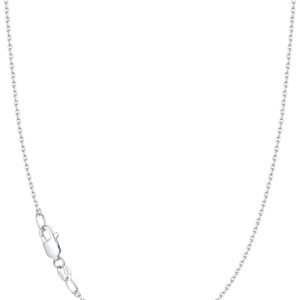 Gold Plated 925 Sterling Silver Chain Necklace for Women, 1.1mm Cable Chains Necklace Thin & Dainty & Sturdy Women's Chain Necklaces, 14/16/17/18/20/22/24 Inches