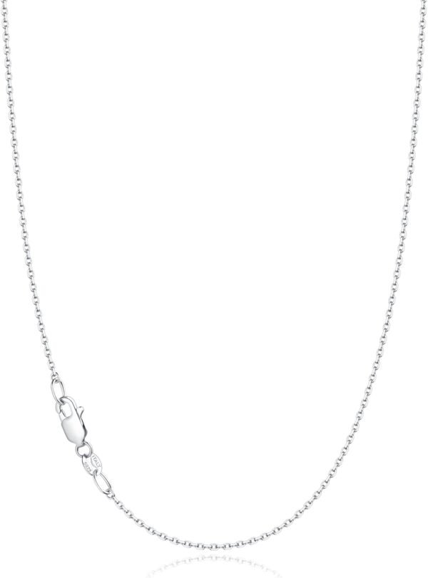 Gold Plated 925 Sterling Silver Chain Necklace for Women, 1.1mm Cable Chains Necklace Thin & Dainty & Sturdy Women's Chain Necklaces, 14/16/17/18/20/22/24 Inches