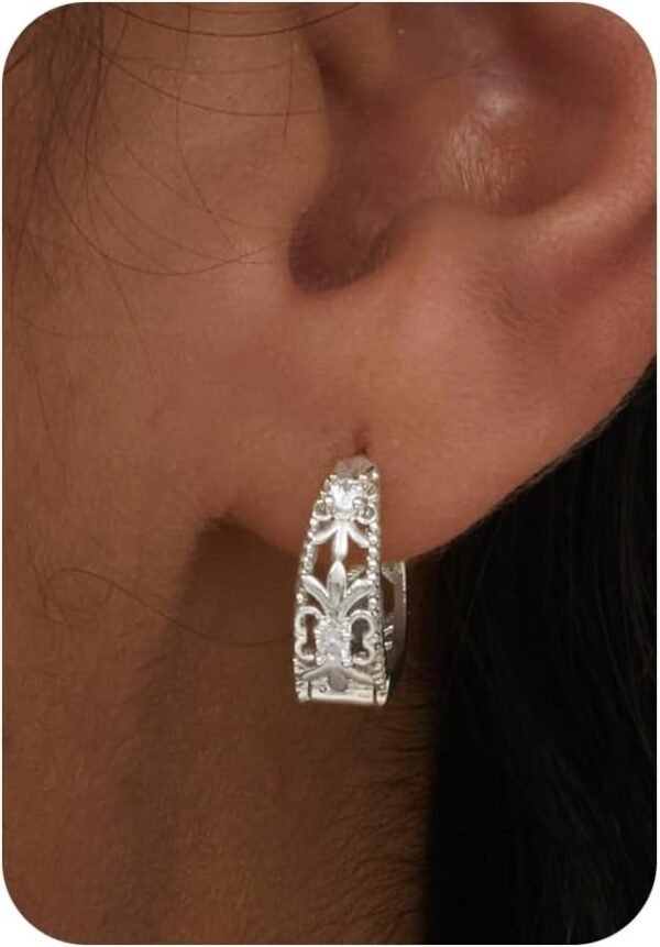 Gold Huggie Earrings for Women- Gold/Silver/Rose/Black Plated Heart Hoop Earrings Hypoallergenic Lightweight Hoops Gifts