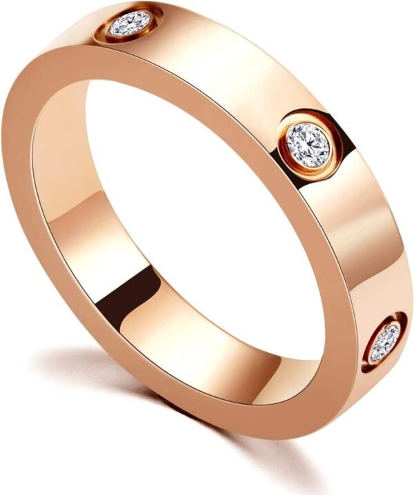 Love Friendship Ring   Gold-Plated Stainless Steel Promise Ring Wedding Band Jewelry Birthday Gifts for Women