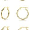 3 Pairs 925 Sterling Silver Hoop Earrings | Small White Gold Plated Hoop Earrings for Women (13mm,15mm,20mm??25mm,30mm,40mm,50mm,60mm)