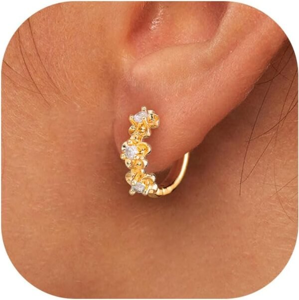 Gold Huggie Earrings for Women- Gold/Silver/Rose/Black Plated Heart Hoop Earrings Hypoallergenic Lightweight Hoops Gifts