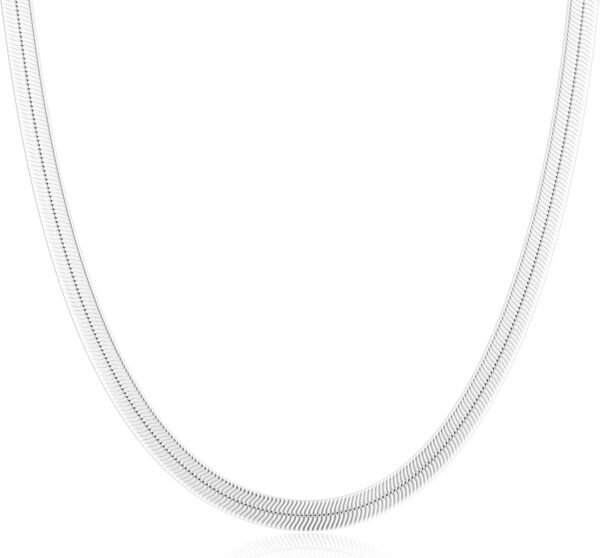 Gold Plated Necklaces for Women, Dainty Gold Herringbone Choker Necklace Thin Layered Snake Chain Jewelry for Gifts