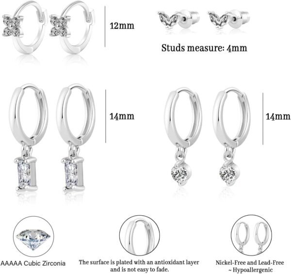 Dainty Silver Earrings for Women  Gold Plated Lightweight Hoop Earrings Set for Women Trendy Small Silver Hoop Huggie Jewelry