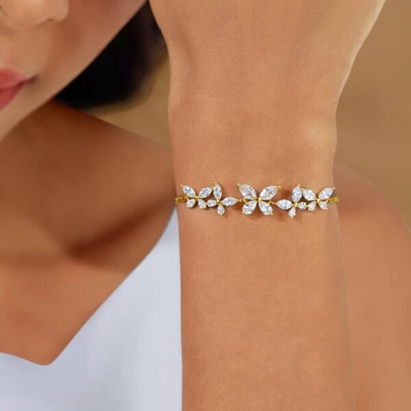 Gold Plated Butterfly Bracelets for Women Trendy Adjustable Cubic Zirconia Bracelet Friendship Vacation Jewelry Accessories