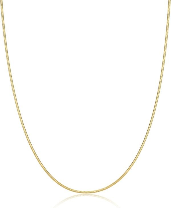 Gold Plated Necklaces for Women, Dainty Gold Herringbone Choker Necklace Thin Layered Snake Chain Jewelry for Gifts