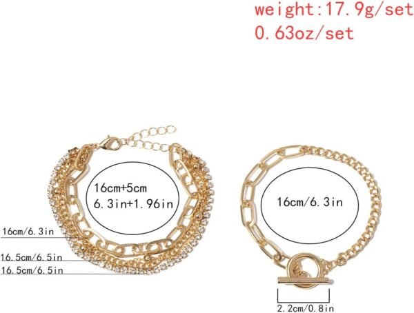 Gold-plated Bracelets for Women Dainty Boho Stackable Bracelet Set Chunky Layered Link Bangle for Women