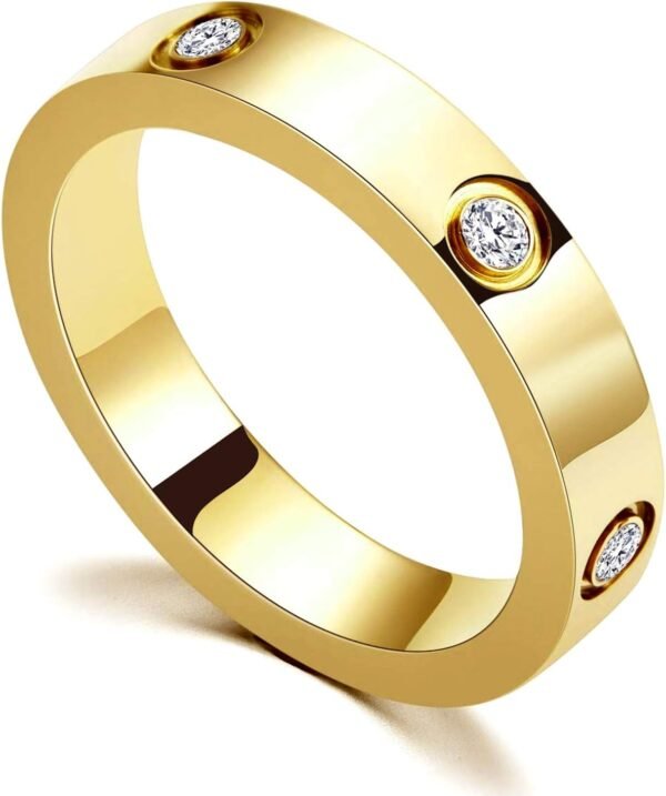 Love Friendship Ring   Gold-Plated Stainless Steel Promise Ring Wedding Band Jewelry Birthday Gifts for Women