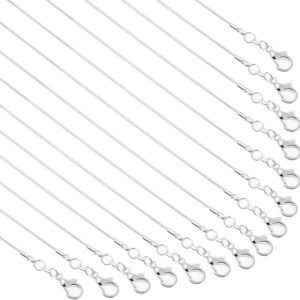 61DgPGLHivL._AC_SL1000_4553ce0f-6268-46d5-b422-531fd3a43dc6 30 Pack Necklace Chain Silver Plated Necklace Snake Chains Bulk for Jewelry Making, 1.2 mm (18 Inches)