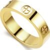 Love Friendship Ring   Gold-Plated Stainless Steel Promise Ring Wedding Band Jewelry Birthday Gifts for Women
