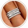 Stackable Rings for Women Non Tarnish  Gold Plated Dainty Cubic Zirconia Rings Minimalist Stacking Thumb Ring Set Thin Statement Promise Wedding Bands Engagement Ring Stack Size 5-10