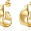 Trendy Gold Plated Knot Earrings for Women Chunky Statement Drop Dangle Earrings Lightweight Hypoallergenic Fashion Accessories Gold Jewelry Gifts for Womens