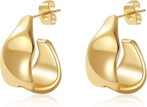 Trendy Gold Plated Knot Earrings for Women Chunky Statement Drop Dangle Earrings Lightweight Hypoallergenic Fashion Accessories Gold Jewelry Gifts for Womens