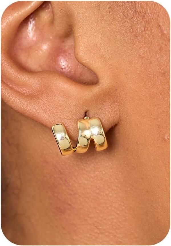 Gold Huggie Earrings for Women- Gold/Silver/Rose/Black Plated Heart Hoop Earrings Hypoallergenic Lightweight Hoops Gifts