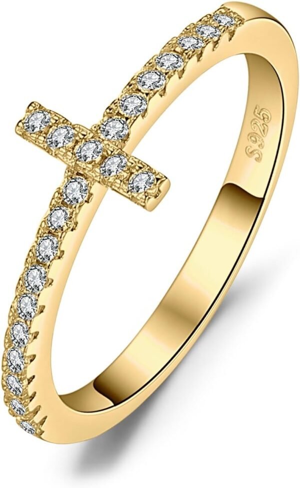 White Yellow Rose Gold Plated 925 Sterling Silver Rings for Women, Cubic Zirconia Promise Rings for Her, Stackable Wedding Bands Rings for Women Infinity Forever Love Knot Ring