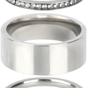 3pcs Stackable Rings Set, Silver Plated Stacking Rings for Women Versatile Stylish and Simple Jewelry Accessories for Women Birthday (2 Sizes)