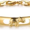 Gold Plated Elephant Bracelets Elephant Gifts For Women Elephant Jewelry