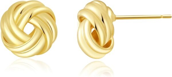 Trendy Gold Plated Knot Earrings for Women Chunky Statement Drop Dangle Earrings Lightweight Hypoallergenic Fashion Accessories Gold Jewelry Gifts for Womens